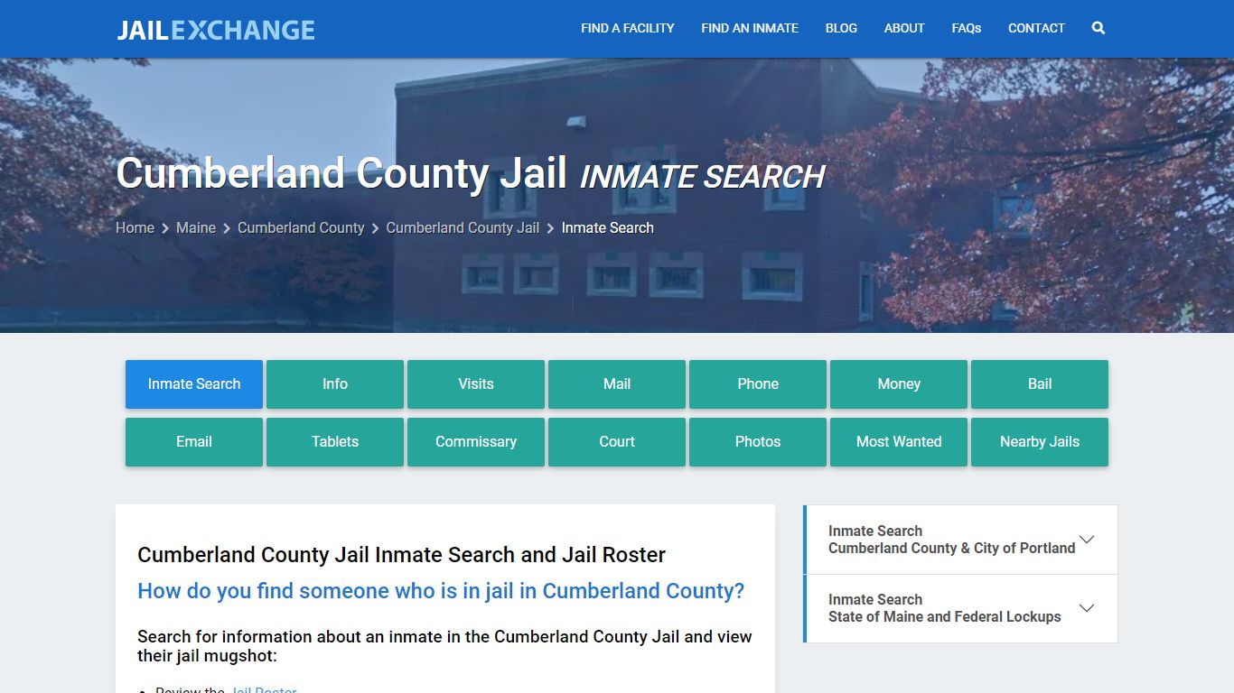 Inmate Search: Roster & Mugshots - Cumberland County Jail, ME